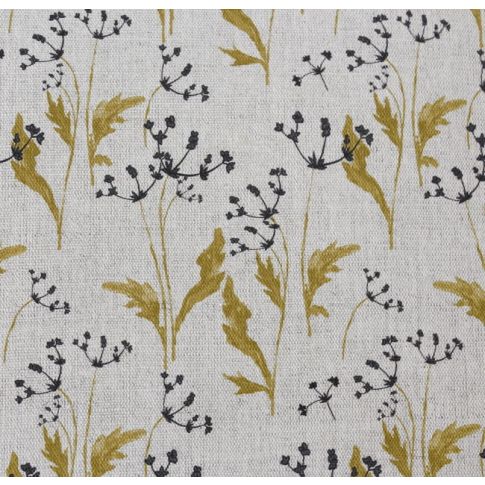 Henrika Mustard - Curtain fabric with Yellow and Black print