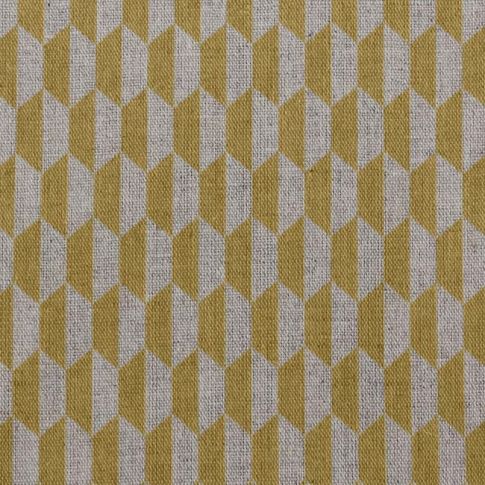 Lana Mustard - Fabric for curtains, Mustard Yellow Print