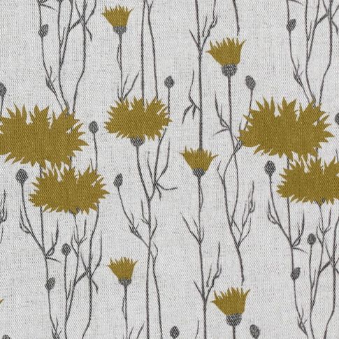 Margrete Mustard - Curtain fabric with Yellow print
