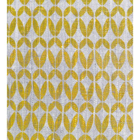 Siruna Mustard - Natural curtain fabric, Yellow contemporary print