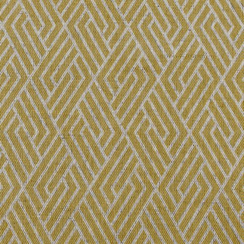 Vera Mustard - Natural curtain fabric, Yellow contemporary print
