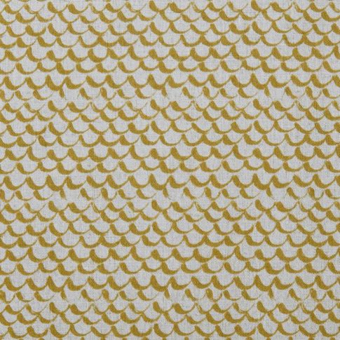Jenna Mustard - Curtain fabric with Yellow abstract print