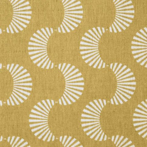 Naja Mustard - Curtain fabric with Yellow abstract print