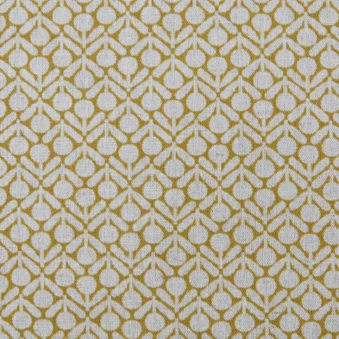 Nessa Mustard - Curtain fabric with Yellow abstract print
