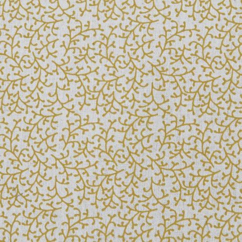 Phila Mustard - Curtain fabric with Yellow botanical print