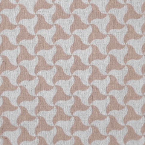 Kaja New Blush - Natural curtain fabric, Pink abstract print
