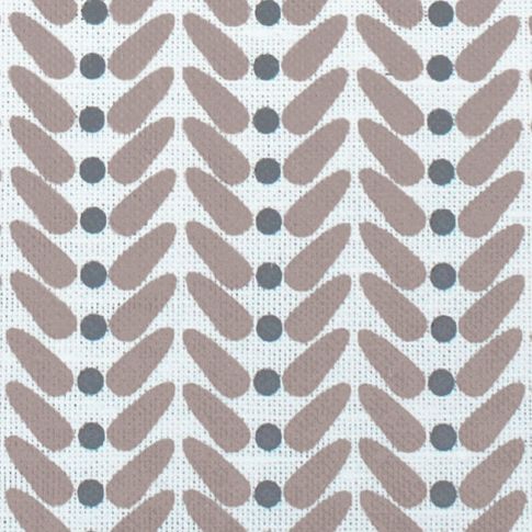 Hilda New Blush - White Linen fabric printed with pale Pink and Grey
