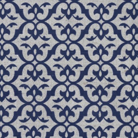 Brita Night Blue - Curtain fabric printed with Dark Blue