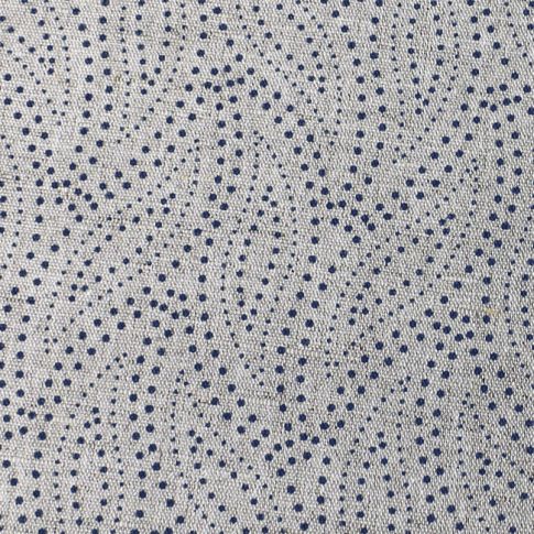 Pia Night Blue - Curtain fabric, abstract Dark Blue leaf pattern