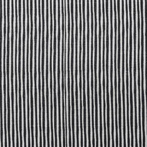 Maisa Noir - Linen curtain fabric, Black stripes