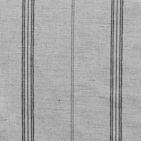 Elise Noir- Linen Cotton mix curtain fabric, Black & Grey stripes