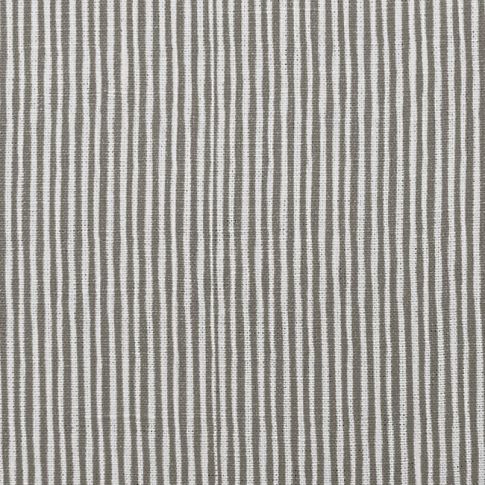 Maisa Nougat - Linen curtain fabric, Brown stripes