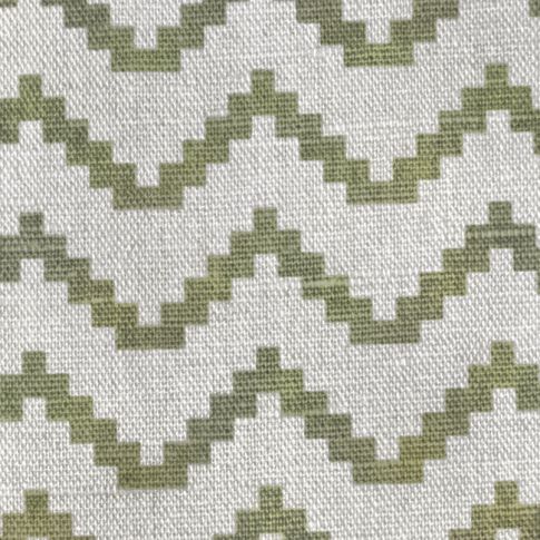Azig Olive - Curtain fabric printed with Olive Green