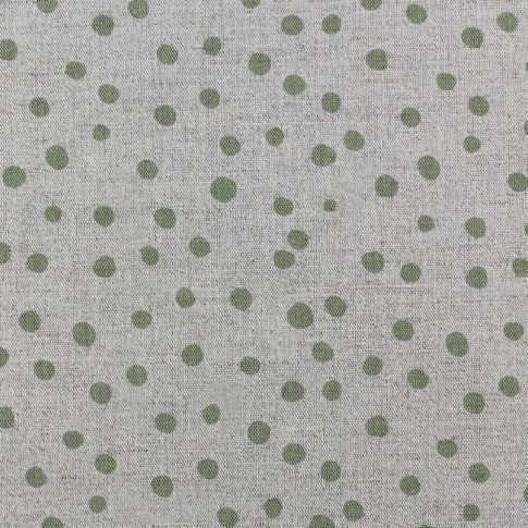 Dottie Olive - Dotted curtain fabric with Green dots 