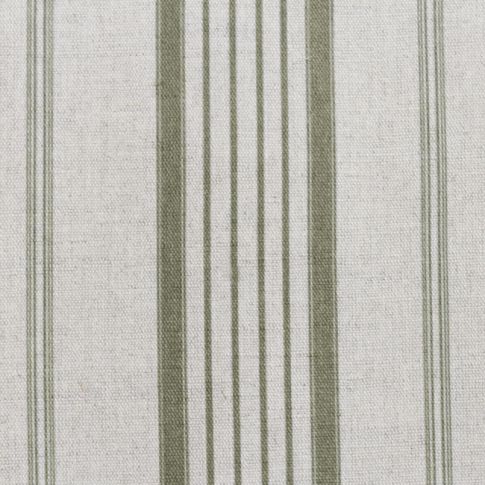 Freja Olive - Curtain fabric with Green stripes