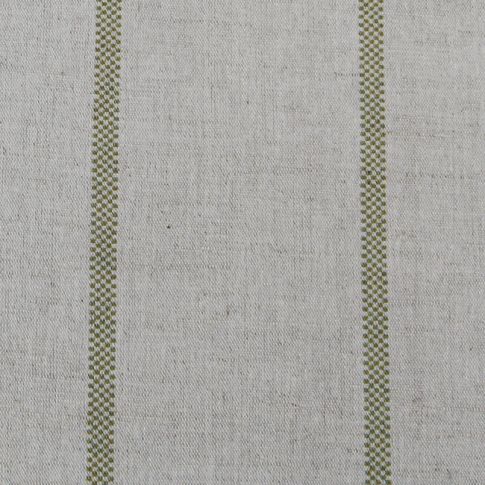 Ronja Olive - Natural fabric with Olive Green stripes