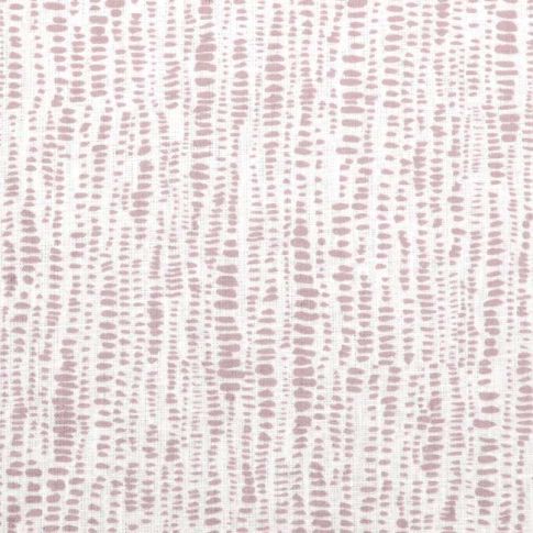 Dora-WHT-Peony - White fabric with Pale Pink Abstract Print, 100% Linen