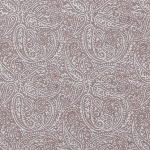 Gigi Peony - White fabric with pink paisley print, 100% linen