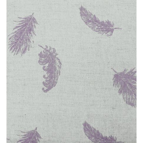 Feathers Powder Plum - Curtain fabric with dusty purple feathers print