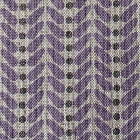 Hulda Powder Plum - Fabric for curtains printed with Pale Purple and Grey