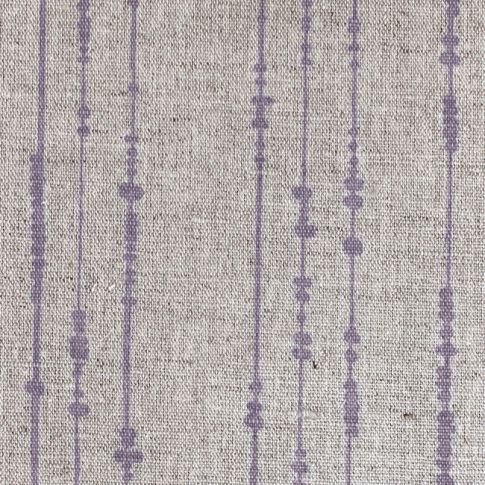 Pearls Powder Plum - Natural curtain fabric, Purple pearls print
