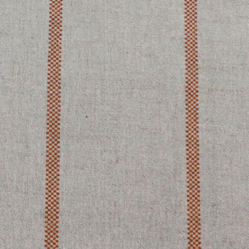 Ronja Burnt Orange - Orange stripes printed on Linen Cotton fabric