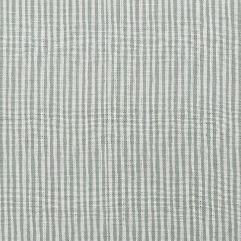 Maisa Sage - Linen curtain fabric, Green stripes
