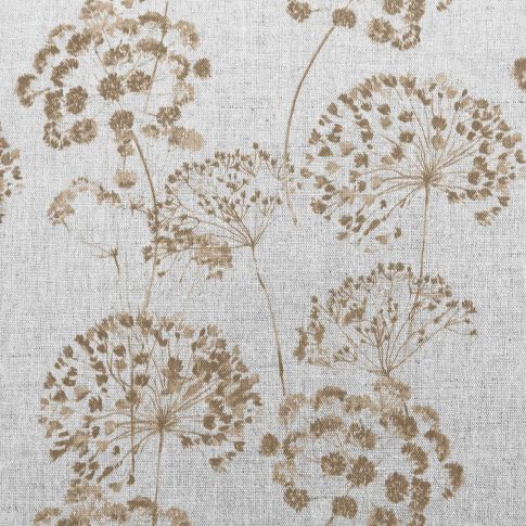 Erleen-Nat Sand - Curtain fabric with Brown botanical print