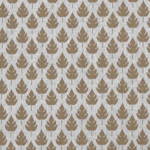 Kira-INV Sand- Curtain fabric with Brown botanical print