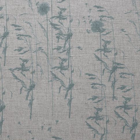 Breeze Sea Breeze - Curtain fabric with Light Blue botanical pattern