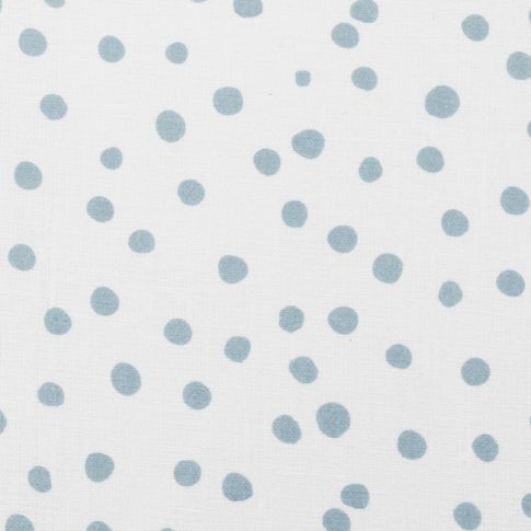 Dottie Shadow Blue-WHT - Dotted fabric with Blue spots, 100% Linen