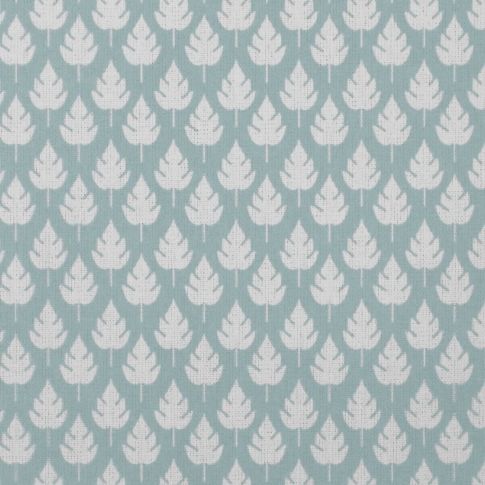 Kira Shadow Blue- Curtain fabric with Pale Blue botanical print