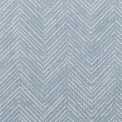 Lulu Shadow Blue - White fabric with Shadow Blue Print. Abstract Print, 100% Linen