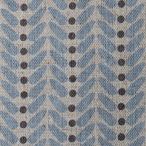 Hulda Sky - Fabric for curtains printed with Light Blue and Grey