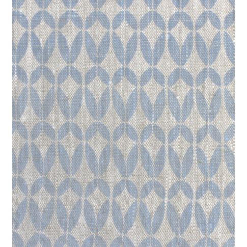Siruna Sky - Natural curtain fabric, Light Blue contemporary print