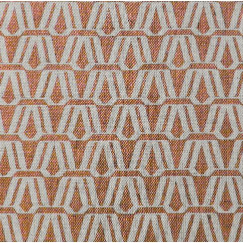 Elva Tangerine - Natural curtain fabric, Orange contemporary print