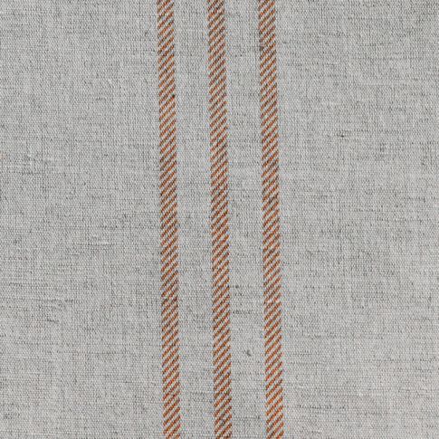 Telma Tangerine - Linen Cotton Fabric with Orange stripes