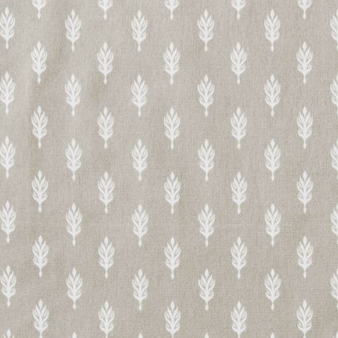 Sariann-INV Taupe - Curtain fabric with Light Brown botanical print