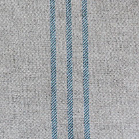 Telma True Blue - Curtain fabric with Blue stripes