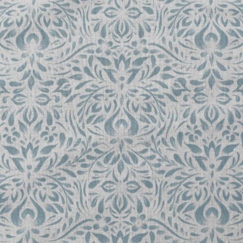 Jasmi True Blue - Curtain fabric with  Light Blue abstract print