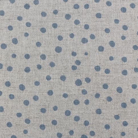 Dottie True Blue - Dotted curtain fabric with Blue dots 