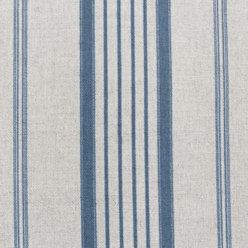 Freja True Blue - Curtain fabric with Blue stripes