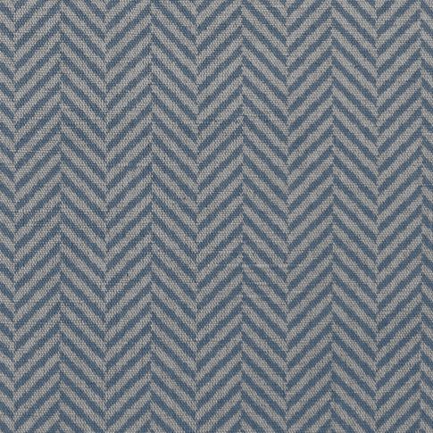 Hugo True Blue - Curtain fabric, abstract blue herringbone pattern