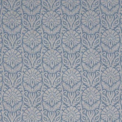 Krista True Blue - Curtain fabric with an abstract Blue floral pattern