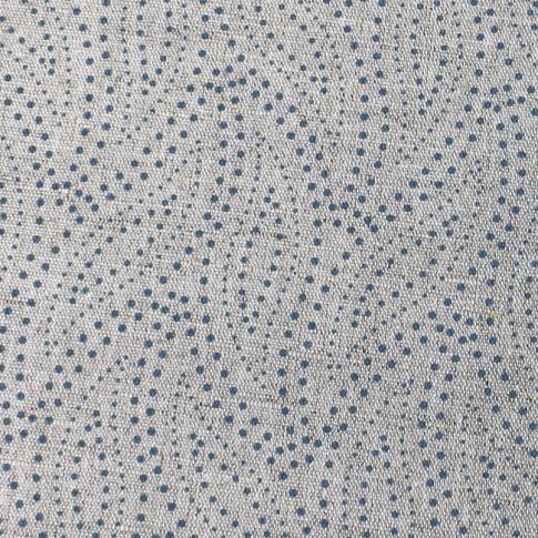 Pia True Blue - Curtain fabric, abstract Blue leaf pattern