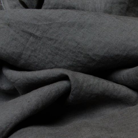Ulrike Earth Grey, stonewashed linen cotton mix fabric