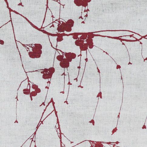 Berry Wine - Natural fabric with Wine Red print